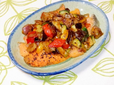 味付け簡単❤鮭のムニエルの野菜餡かけ